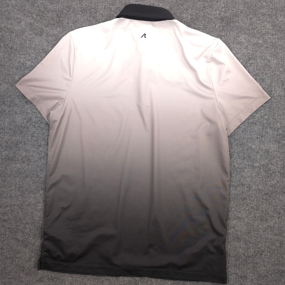 Redvanly Devon Polo Shirt Mens Medium Gray Tuxedo Ombre Performance Golf Preppy - Picture 2 of 7